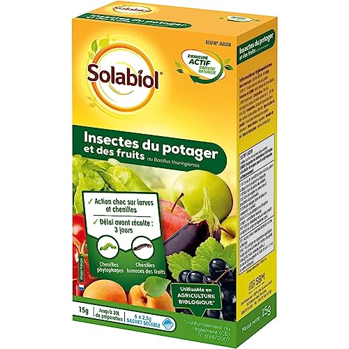 Tratamiento de insectos frutales y de jardín   Bacillus thuringiensis   Eficaz contra larvas y orugas