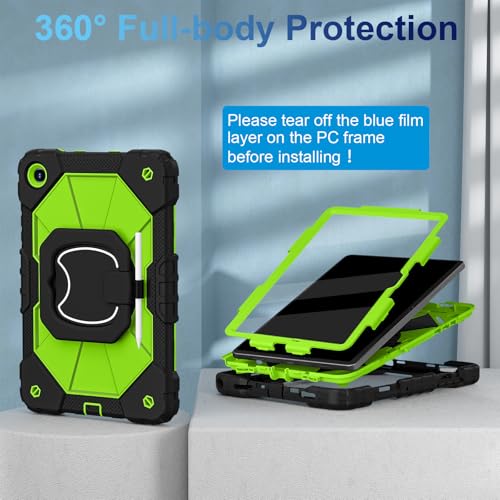 Image of WESOROL Case for Samsung Galaxy Tab A11 Plus Galaxy Tab A9 Plus 11 Inch,Shockproof Cover for Samsung Tablet A11+ /A9+ Case with Screen Protector 360 Rotating Stand Pencil Holder,Black Green