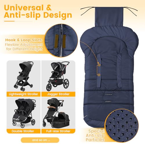 Image of Orzbow Stroller Footmuff Universal - Weather-Proof Bunting Bag for Toddler, Warm Fleece Sleeping Bag for Cold Weather, Easily Attaches to Most Strollers, Baby Boys Girls Winter Essentials, Blue