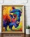 Mighty Bison Abstract National Park Farmhouse Landscape 11x14 Unframed Poster American Buffalo Cabin Painting Vibrant Rustic Style, Wildlife Decor for Western and Naturalistic Outdoors, Animal Artwork