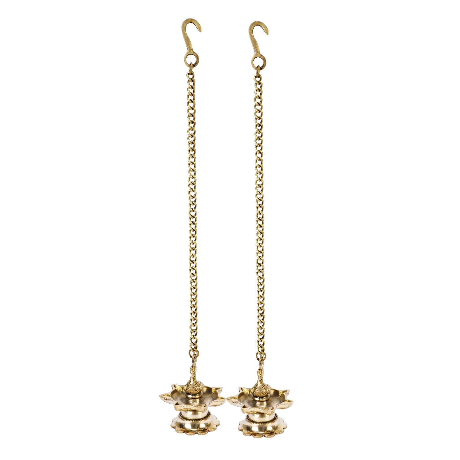 APKO Handmade Antique Ethnic Peacock Design 7 Oil Wick Brass Hanging Diya, Brass Diyas for Decoration, Temple Decor (Pack of 2) (B0CV3XVVST) Amazon Price History, Amazon Price Tracker