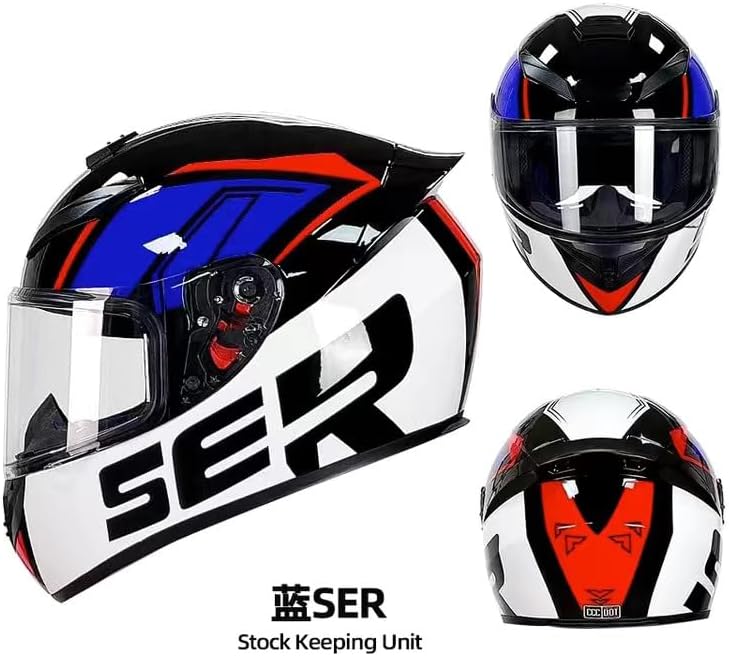 Miniatura 2 de Casco de motocicleta de cara completa SER DOT Aprobado Moto Ciclomotor Street Bike Riding Motocross Racing Motobike Casco De Motocicleta..