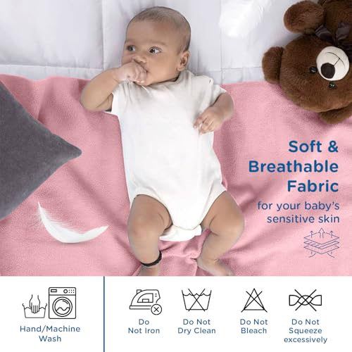 Image of Mee Mee Instadry Cotton Bed Protector Mattress Extra Absorbent, Breathable, Soft and Gentle, Reusable Waterproof Quick Dry Baby Cot Sheet for Toddler Infant, 0 to 36 Month, 140x100cm (Maroon)