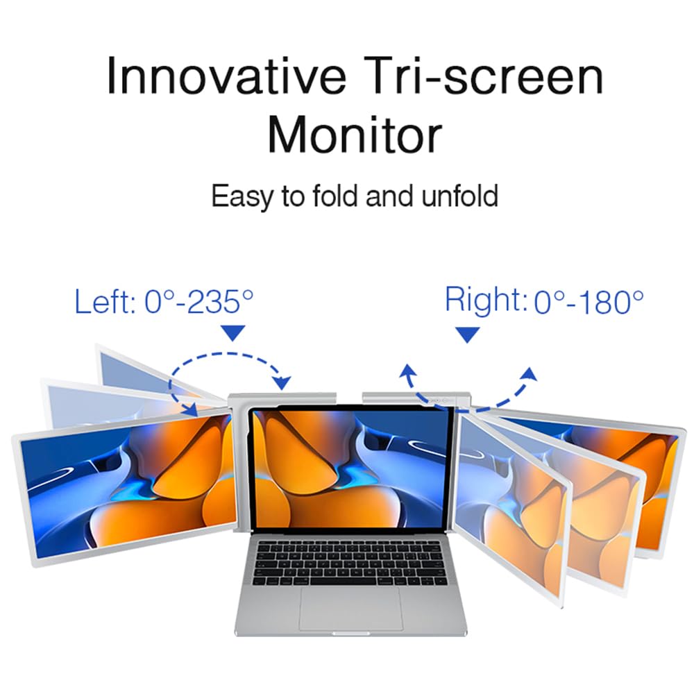 docooler Monitor Portatile Triplo per Laptop 13.3" Full HD 1080p IPS,1 Cavo per 3 Monitor,Compatibile con 13.3''-17.3'' Mac Windows Android