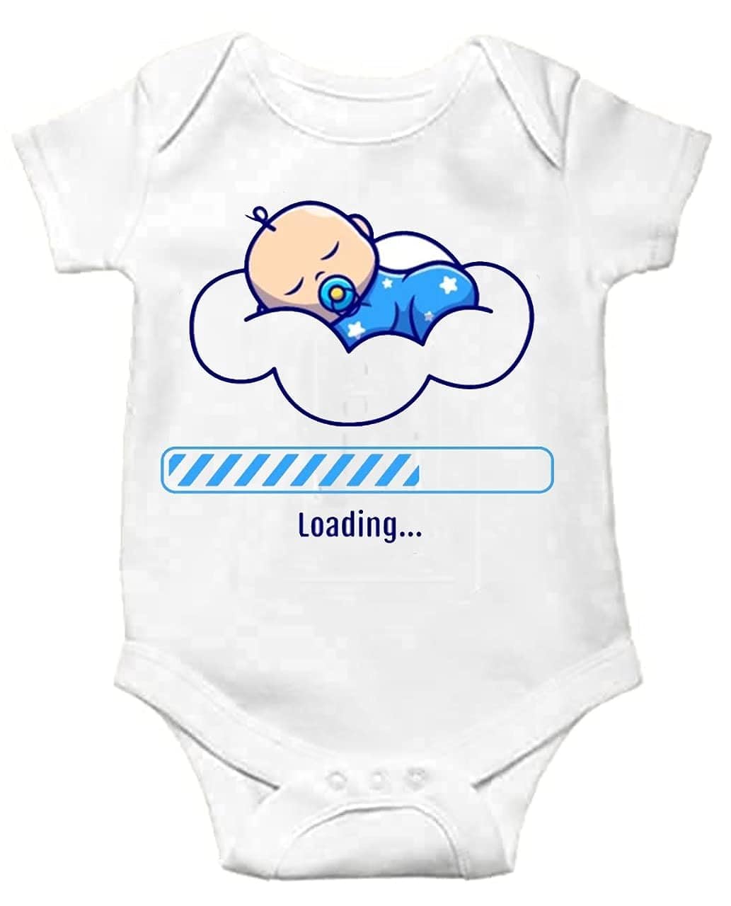 I AM ROMPERNew Born Baby Bodysuit Half Sleeve Envelope Neck Jumpsuit Onesie Coming Soon Cotton Blend Cute Rompers For Baby Boys & Girls Birthday Gift t-Shirt (3-6 Months, Loading)