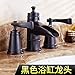 Faucets,Bathtub Molding Tool Set, Hot Water Valve, Hot and Cold Mixing Bronze, Fixed with Oil Cap, 3 Handles