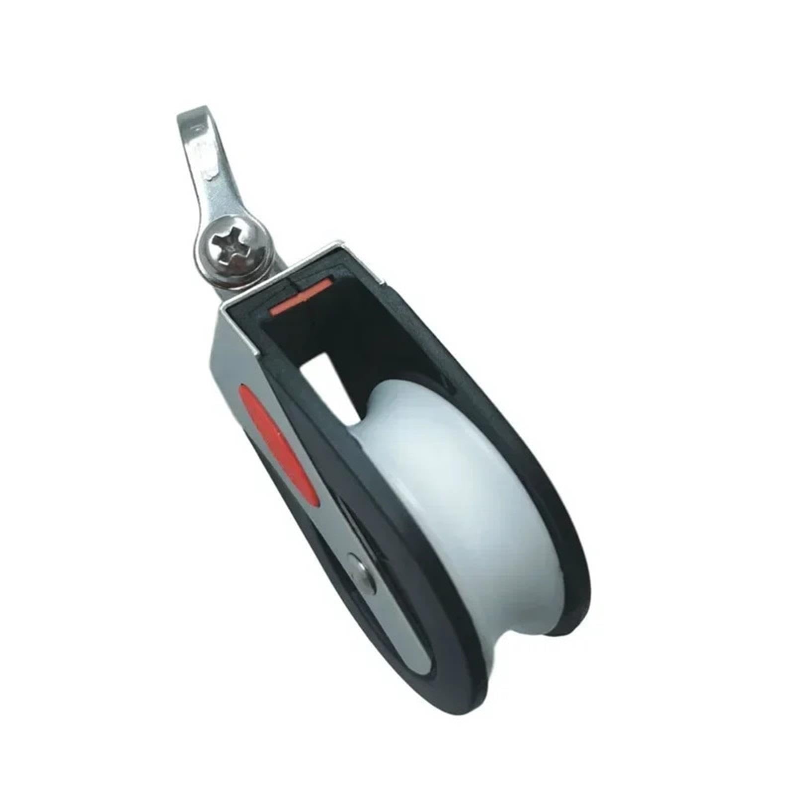 Edelstahl Flaschenzugrolle Verwendung für Segelyacht-Scheibe, Universalkopf, Edelstahl-Riemenscheibe, Segelboot, einfaches Schwenklager, Blockseil Flaschenzug(1pcs White pulley)