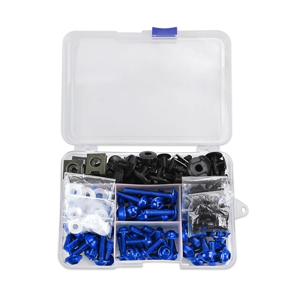 Viti per Moto carrozzeria per Gilera per Nexus 125 250 300 500 200 IE E3 per Runner 125 200 2T 4T Moto 6MM 5MM Parabrezza Corpo Carenatura Bulloni Viti Dadi(Blue)