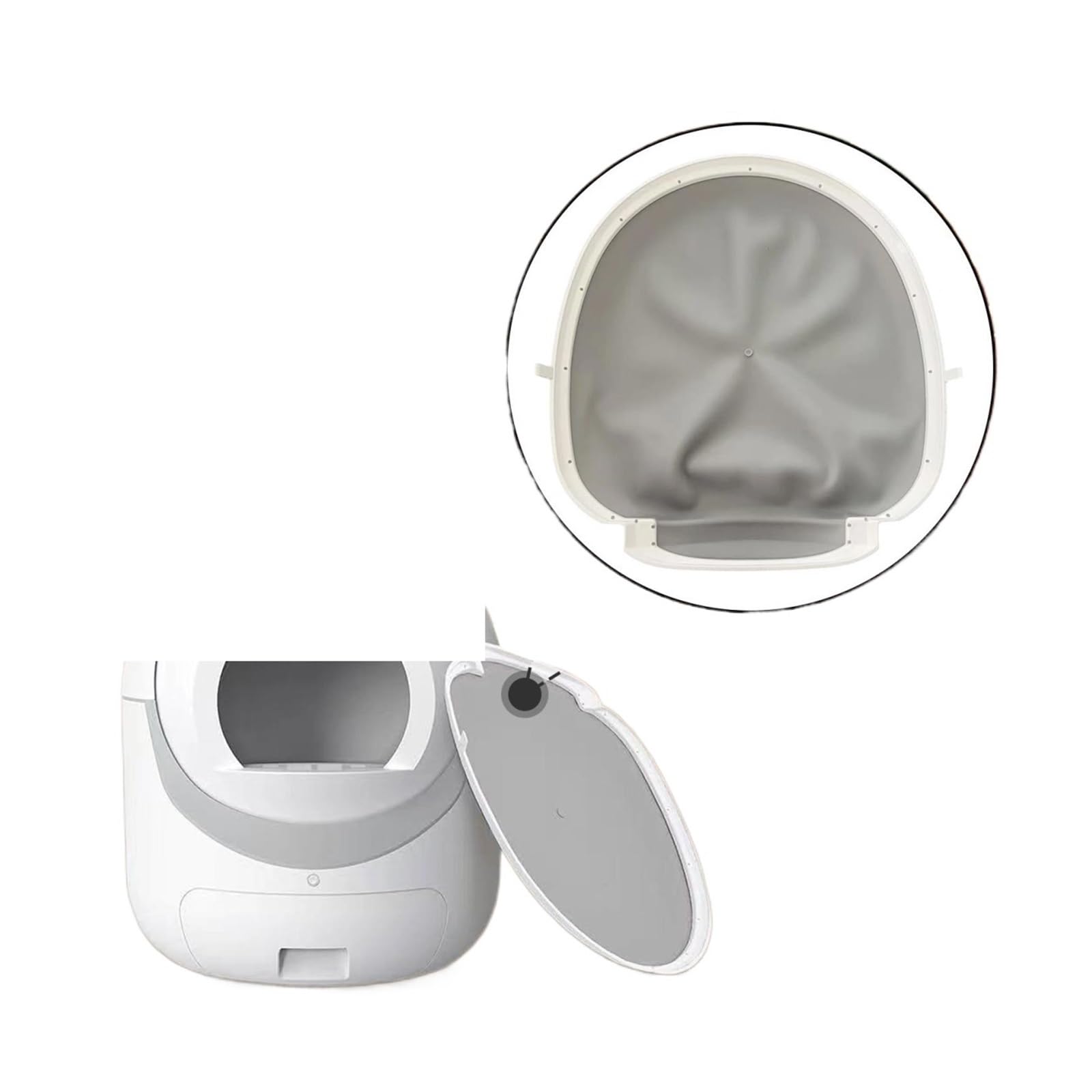 Generico Pad Inferiore in Silicone di Ricambio per lettiera Automatica | Tappetino in silicone e PP che aiuta a trattenere la lettiera, facile da pulire, 45 x 43 x 3 cm