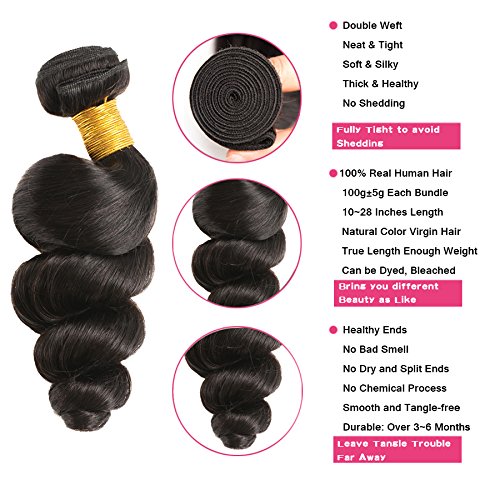 Huarisi Loose Wave Human Hair Bundles 8 Inch Short Weave Single Bundle Natural Color Brazilian Virgin Hair 100g - Image 2
