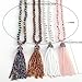 MEATTRIMEIT New 2026 Fashion Knotted Glass Crystal Beads Ethnic Necklace Bohemian Tribal Jewelry Crystal Tassel Halsband For-Romantic Necklace Gift For Her, Perfect For Anniversary Or Valentine's Day