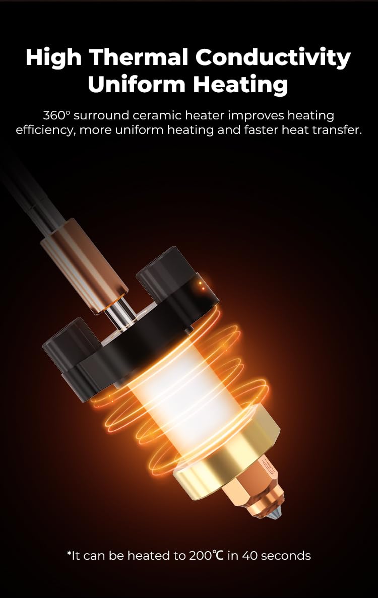 Creality K1C/K1 MAX/K1/K1 SE Ceramic Heating Block Kit with Quick-Swap Nozzle, Snap Link Upgrade - High Thermal Conductivity & High Flow Printing, 300°C Resistant, Requires Snap Link Motherboard