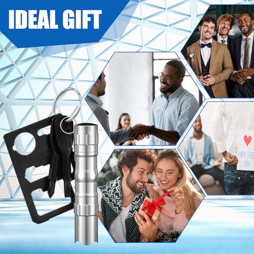 Set de 48 piezas Glooglitter para hombre: Mini destornilladores, linterna llavero, multitool tarjeta de crédito de supervivencia, souvenirs para fiestas, regalos para empleados y compañeros miniatura 6