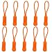 Yzsfirm 10 Pcs Extension Zipper,Orange Durable Zipper Pulls Strong Nylon Cord Rubber Textured No-Slip Pull Rope Fit Any Zipper