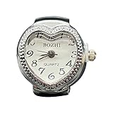 La montre avec bague en forme de cœur est mignonne et très cool, adaptée hommes et femmes