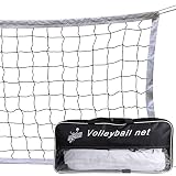 Mano en la mano: la red de repuesto para voleibol está equipada con una bolsa de red portátil, práctica para viajes y almacenamiento. Una vez almacenado, es una buena red de protección contra el polvo para aumentar la vida útil.