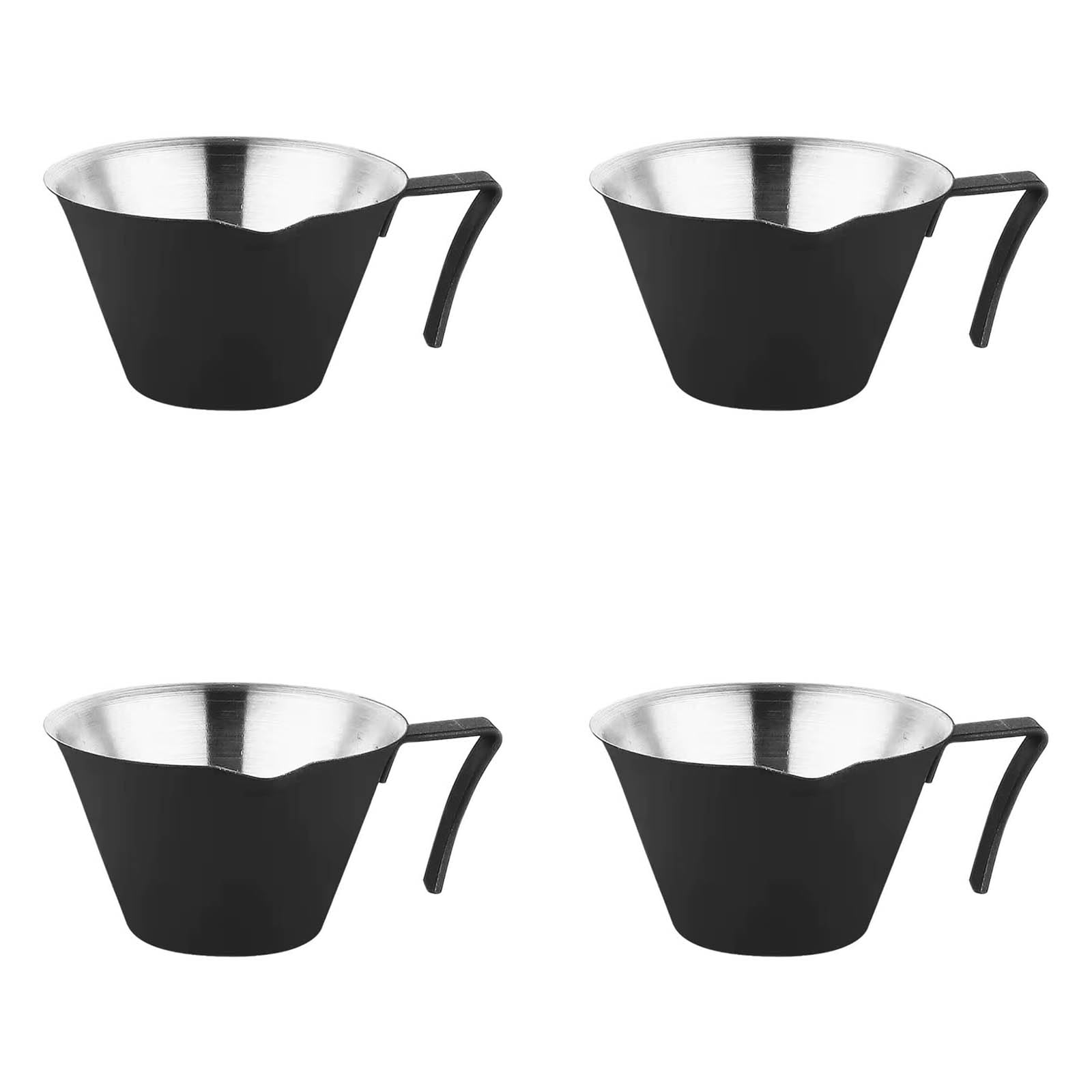 Hsioluted 4Pcs Stainless Steels Espresso Coffee Cup Practical Ounces Cup with Scale Thickened Coffee Measuring Espresso Measuring with Handle