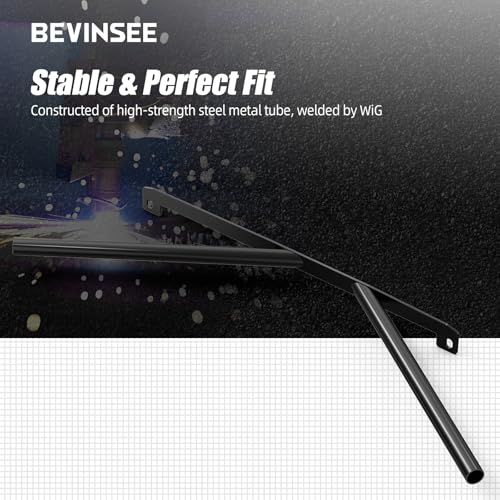 Image of Bevinsee Front Grille V Cover Braces Kidney Struts Rods Tuning Bar Compatible with BMW E46 323i 325i 328i 330i 1999-2006, High-Strength Steel, Black
