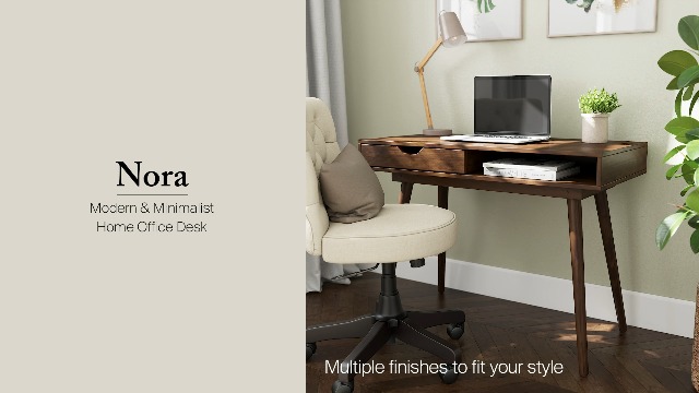 Amazon.com: Bush Furniture Nora 54W Writing Desk with Storage in