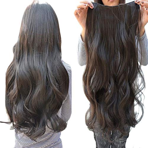 Image of CHANDERKASH Women Full Head Long Hair Wig Straight Wavy Natural Hair Extension | Heat Resistant for Birthday /Party /Wedding /Halloween - Black