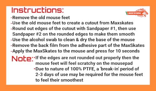 Image of Mouse Feet Skates 100% PTFE (DIY Sheet 70mm x 50mm x 0.6mm)