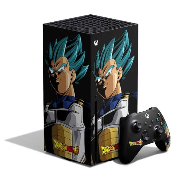 Skinit Decal Gaming Skin Compatible with Xbox Series X Bundle - Officially Licensed Dragon Ball Super Vegeta Design