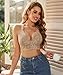 Avidlove Bralettes for Women Lace Bra Wireless Unpadded Bras Racerback Tops Soft Cami Sexy Strappy Everyday Lingerie Khaki