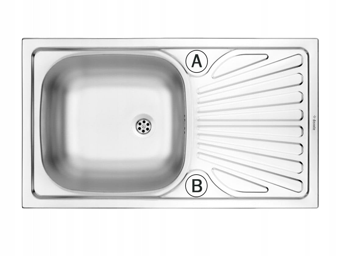 DomoDomo Lavello cucina da incasso 76x43,5 cm acciaio inox satinato – lavello 1 vasca con gocciolatoio compatto – sifone incluso