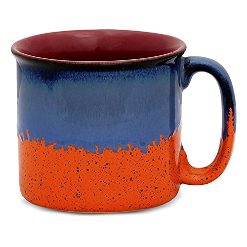 Image of Caffeine Ceramic Stoneware Handmade Orange & Blue Studio Maggie Mug (Set of 2)