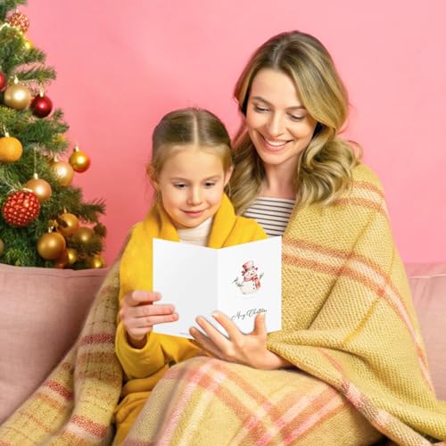 GRADESIN Pacote com 24 cartões de Natal a granel com envelopes e adesivos, cartões de feliz Natal em