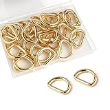 TAIYOU 30 stück Karabiner Ring Metall D-Ringe Halbringe Golden D-Ringe 20 mm x 3,8 mm D Ringe Schnalle für Taschen Gürtel Rucksack Gürtelschnallen Handtaschen Bastelzubehör