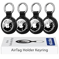 Hülle für Apple AirTag Schlüsselanhänger - IP67 wasserdichte Hülle mit 360° stoßfestem Rundumpanzer - Airtag Anhänger für Schlüssel, Koffer, Hundehalsband & Kinder (4er Set)