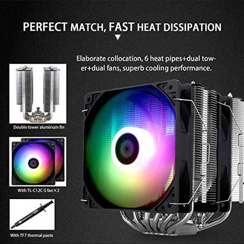 Thermalright Peerless Assassin 120 Se Argb Cpu Air Cooler, 6 Heat Pipes Cpu Cooler, Dual 120Mm Tl-C12C-S Pwm Fan, Aluminium Heatsink Cover, Aghp Technology, For Amd Am4/Am5 Intel 1700/115X/1200 #TOP4
