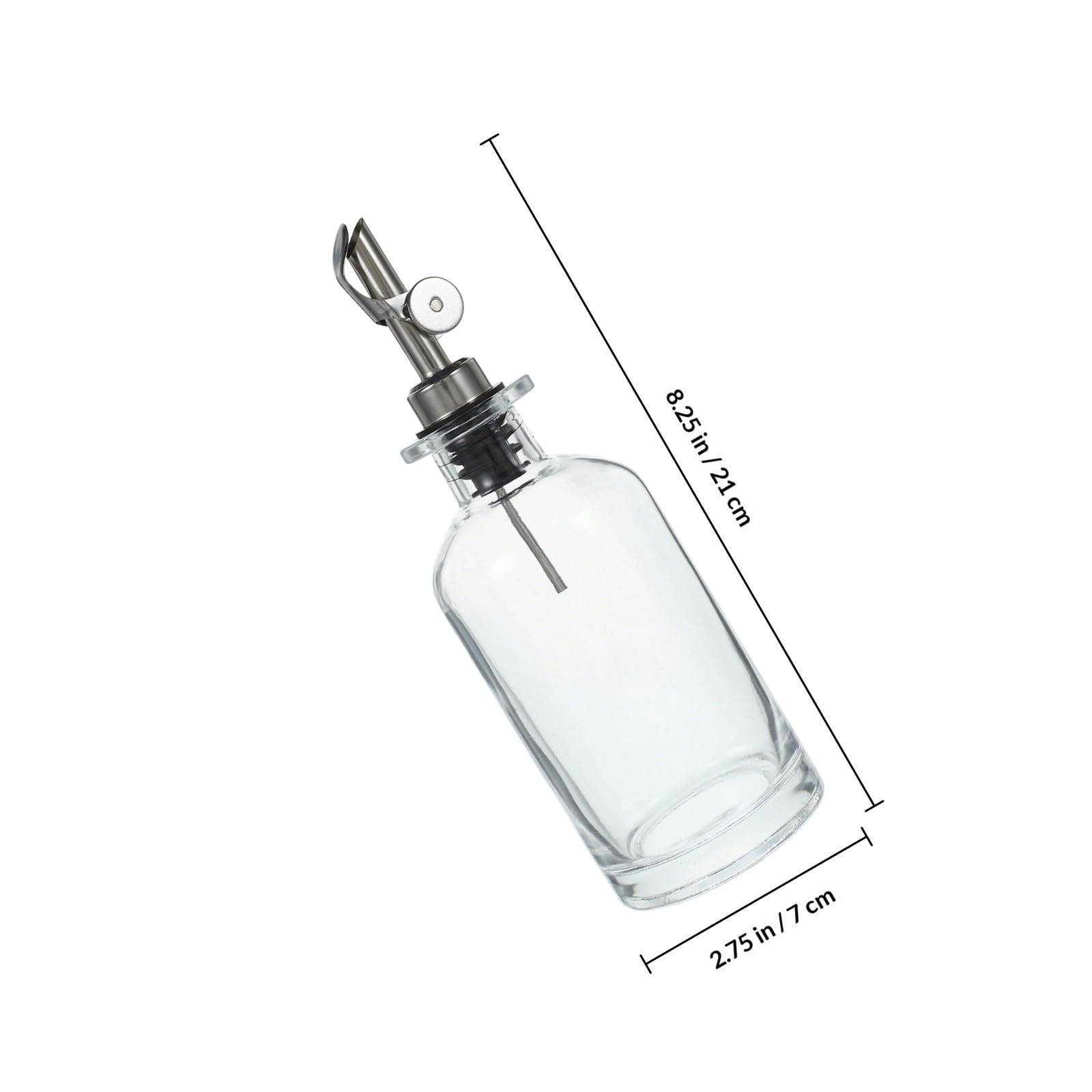 ULTECHNOVO 2 Stück Ölspenderflasche für Küche 350ml aus Glas Edelstahl