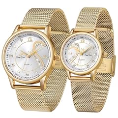 Za-A. Gold, White, Couple Watch