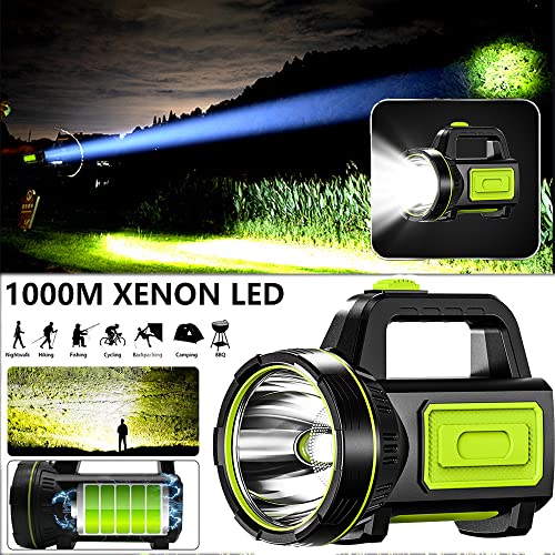 Bigfox Camping Lantern Rechargeable, 2 Modes Led Torches Super Bright Handheld Flashlight Battery Powered Waterproof Outdoor Spotlight Portable Security Searchlight For Camping Hiking Fishing #TOP4