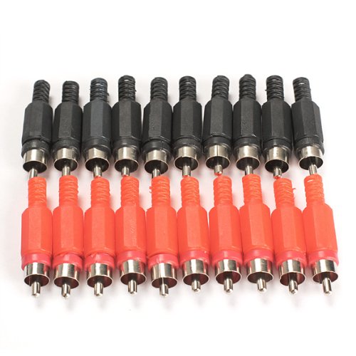 Vktech 20PCS Solder RCA Plug Male Audio Video Adapter Connector Professional