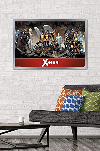 Trends International Marvel Comics - The X-Men - Team Wall Poster, 22.375" X 34", Silver Framed Version #TOP1