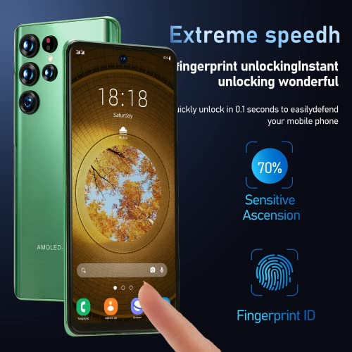 4G Unlocked Cell Phones,4G+128Gb Dual Sim Smartphone, C21 Unlocked Mobile Phone With 6.8Inch Waterdrop Screen, Android Phone 24+48 Mp | 5000Mah | Fingerprint Lock & Face Id | Us Version (Green) #TOP4