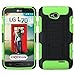MyBat Rubberized Car Armor Stand Protector Cover for LG Optimus Exceed - Retail Packaging - Black/Electric Green