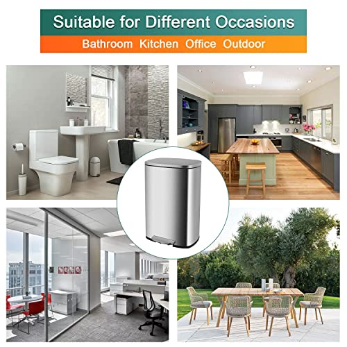 Paylesshere ST13 13.2 Gallon(50L) Trash Can, Fingerprint Proof Stainless Steel Kitchen Garbage Can thumb #2