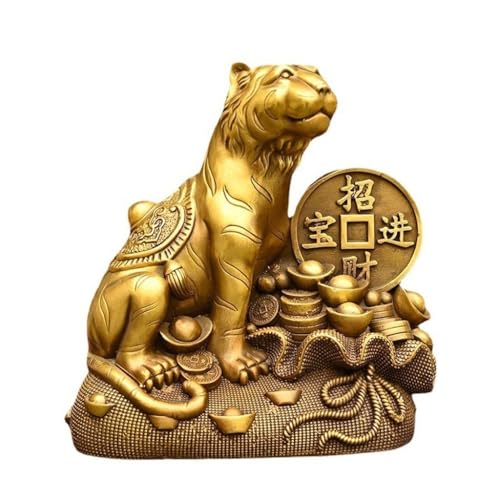 Tigre en laiton FLXHHX, une sculpture en cuivre symbolique idéale pour décorer votre intérieur