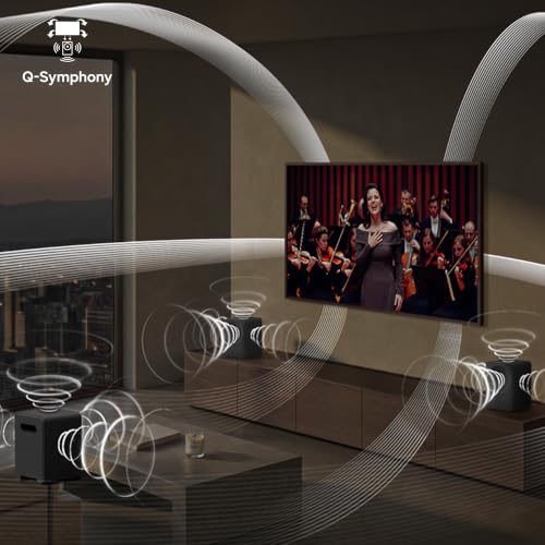Image of Samsung Music Studio 150 W 3.1.1 ch with Dot Design, Wireless Dolby Atmos, Wireless Music Streaming, Spotify Tap, Alexa Built-in, AirPlay, HDMI eARC, Wi-Fi, Bluetooth, Optical in (HW-LS70H /XL, Black)