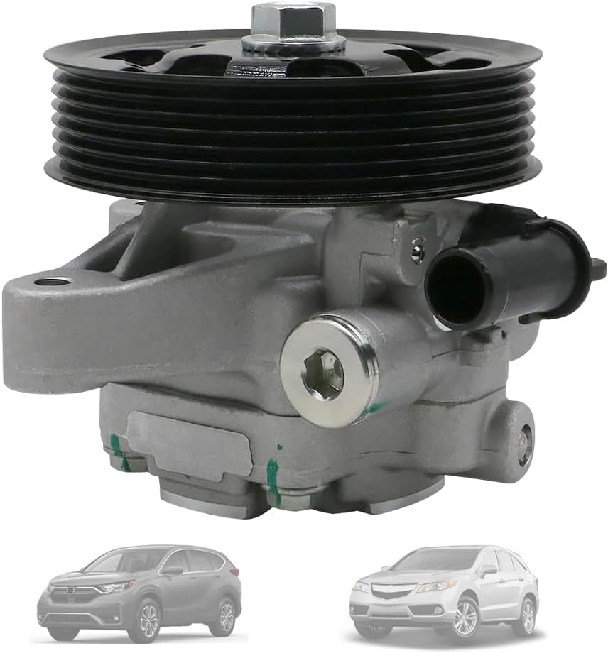 Hydraulic Power Steering Pump with 7-Groove Pulley FIT 2002-2011 Honda CR-V 2.4L, 2006-2011 Element, 2006-2007 Accord, 12V DC Replaces 56110-PNB-A01 96-5419 (Verify 7-Groove) - 1 Pack