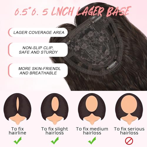 HYJ Hair Toppers for Women 14 Inch Curly Wavy Wispy Clip Bangs（4/30） — view 3