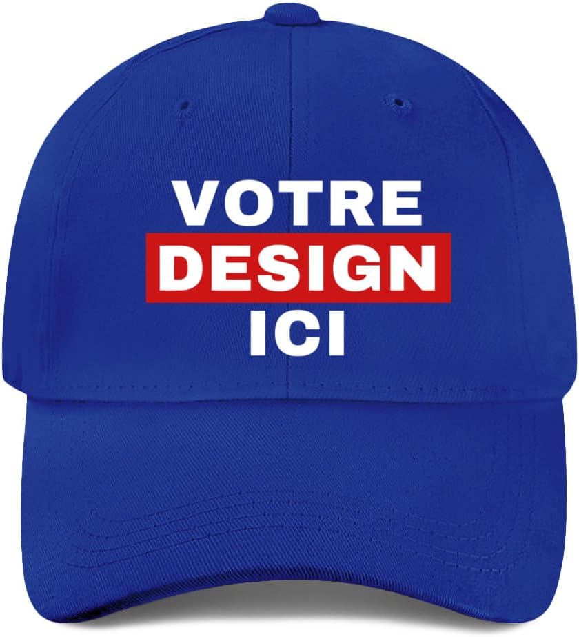 ERICAT Casquette Baseball Personnalisée – Photo, Logo Ou Texte, Coton 95%, Visière Pré-courbée, Cadeau Unique