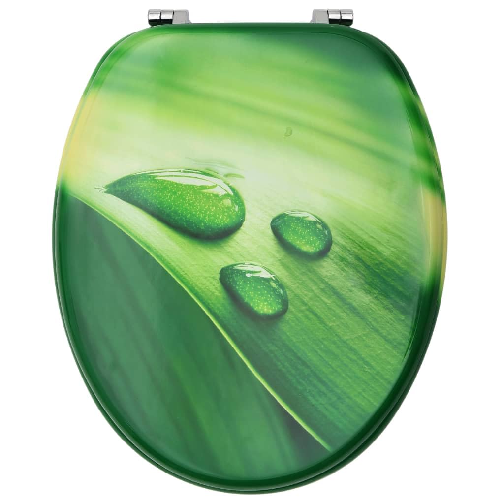 Set di 2 sedili anteriori WC con coperchi in MDF verde gocce d'acqua 02_0002975