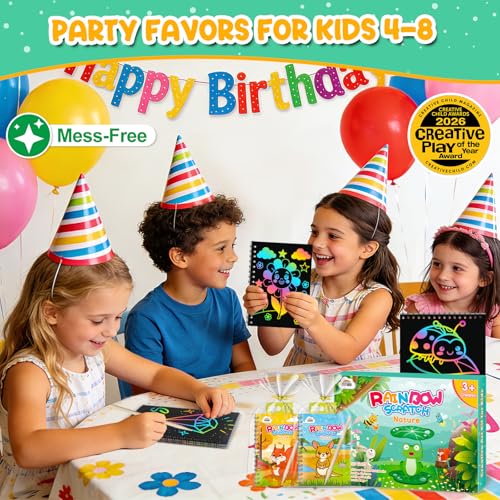 Image of ZMLM 24 Pack Rainbow Art Scratch Notebooks for Kids Birthday Party Favors