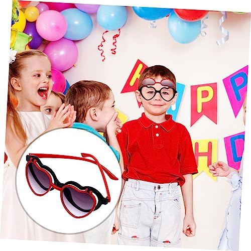 1Pair Heart Shaped Flip Up Sunglasses for Adorable Cartoon Glasses for Boys and Lightweight and Durable for Outdoor Activities and Festivals Ages Frame4