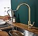 Hongala Stainless Steel Sensor Kitchen Faucets Touch Inductive Sensitive Faucet Mixer Tap with Pull Down Sprayer Single Handle Dual Outlet Water Modes (Gold)